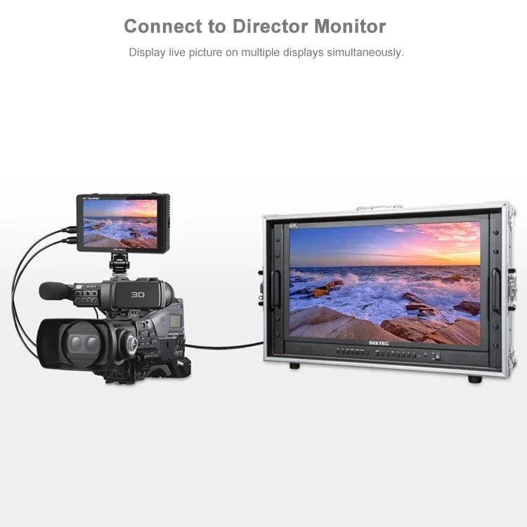 شاشة مراقبة ميدانية FEELWORLD LUT6S بدقة 1920x1080، 2600 نتس، 6 إنش IPS، HDMI، شاشة لمس 4K، SDI HDI، شاشة كاميرا، LUT6S