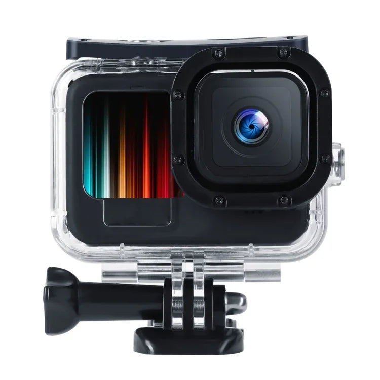 حافظة واقية مقاومة للماء حتى 45 متر مع مشبك وقاعدة تثبيت أساسية وبرغي لكاميرات GoPro HERO10 Black / HERO9 Black، لـ GoPro HERO9 Black