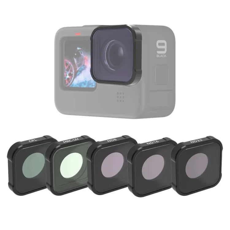 فلتر عدسة MCUV+CPL+ND8+ND16+ND32 من سلسلة JSR KB لكاميرات GoPro HERO13 Black /12 Black /11 Black /10 Black /9 Black، 5 في 1