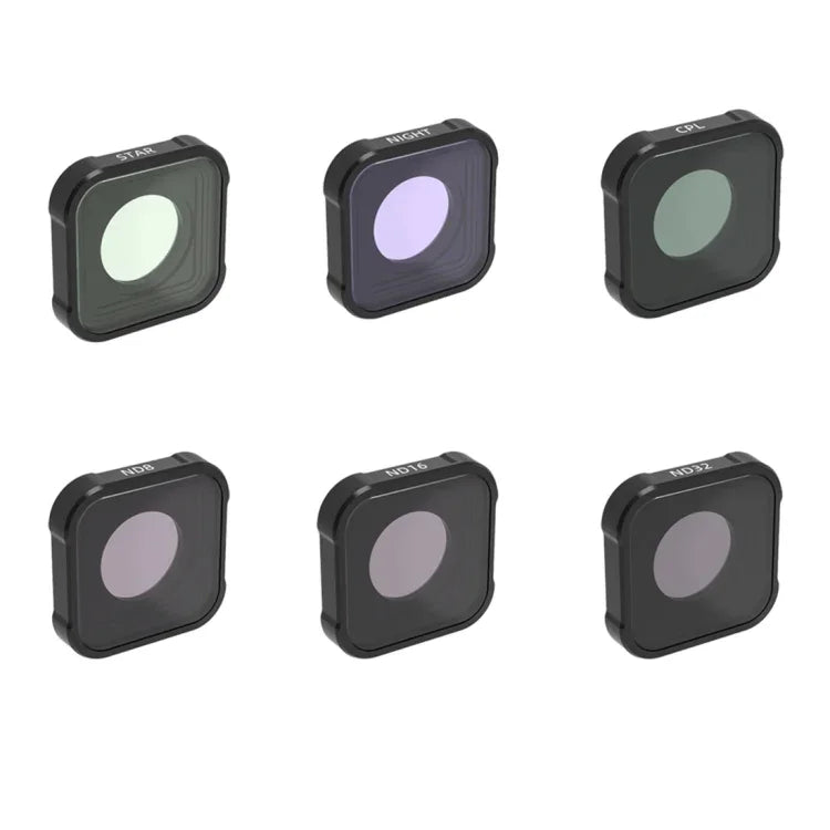 فلتر عدسة STAR+CPL+NIGHT+ND8+ND16+ND32 من سلسلة JSR KB لكاميرات GoPro HERO13 Black /12 Black /11 Black /10 Black /9 Black، 6 في 1