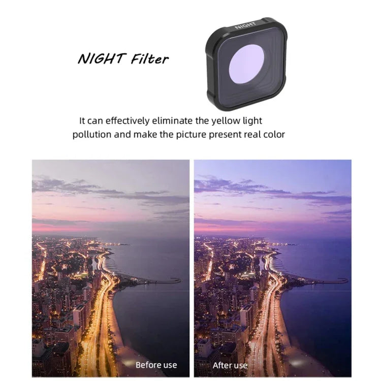 فلتر عدسة STAR+CPL+NIGHT+ND8+ND16+ND32 من سلسلة JSR KB لكاميرات GoPro HERO13 Black /12 Black /11 Black /10 Black /9 Black، 6 في 1