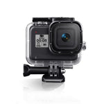غطاء حماية مقاوم للماء حتى 45 متر لجهاز GoPro HERO8 Black مع إبزيم، قاعدة تثبيت أساسية، برغي، فلاتر (بنفسجي، أحمر، وردي)، مقبض عائم، حزام، وملحقات مضادة للضباب، غطاء أسود لـ HERO8 + فلاتر