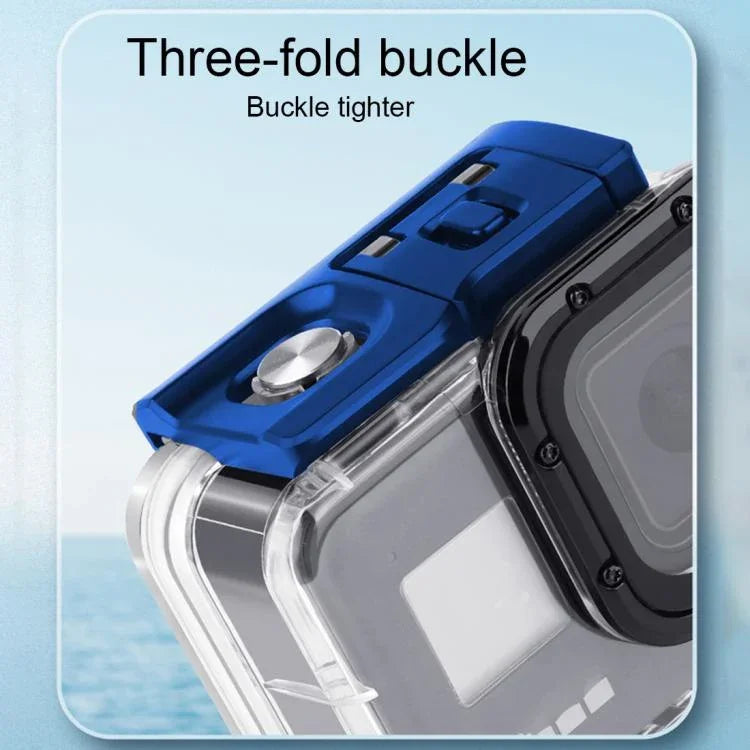 غطاء حماية مقاوم للماء حتى 45 متر لجهاز GoPro HERO8 Black مع إبزيم، قاعدة تثبيت أساسية، برغي، فلاتر (بنفسجي، أحمر، وردي)، مقبض عائم، حزام، وملحقات مضادة للضباب، غطاء أسود لـ HERO8 + فلاتر