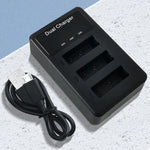شاحن USB ثلاثي مع كابل USB لشاشة LCD بطارية Sony NP-BX1، لشحن Sony NP-BX1 (3 قنوات)