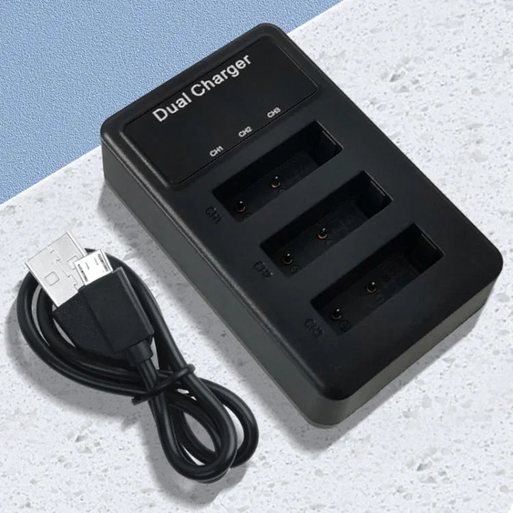 شاحن USB ثلاثي مع كابل USB لشاشة LCD بطارية Sony NP-BX1، لشحن Sony NP-BX1 (3 قنوات)