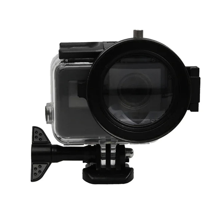 فلتر عدسة ماكرو 16X مقاس 58 مم لكاميرا GoPro HERO5 الرياضية مع قاعدة عدسة وحلقة محول وغطاء عدسة وحزام يد مضاد للفقدان وقماش تنظيف