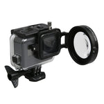 فلتر عدسة ماكرو 16X مقاس 58 مم لكاميرا GoPro HERO5 الرياضية مع قاعدة عدسة وحلقة محول وغطاء عدسة وحزام يد مضاد للفقدان وقماش تنظيف