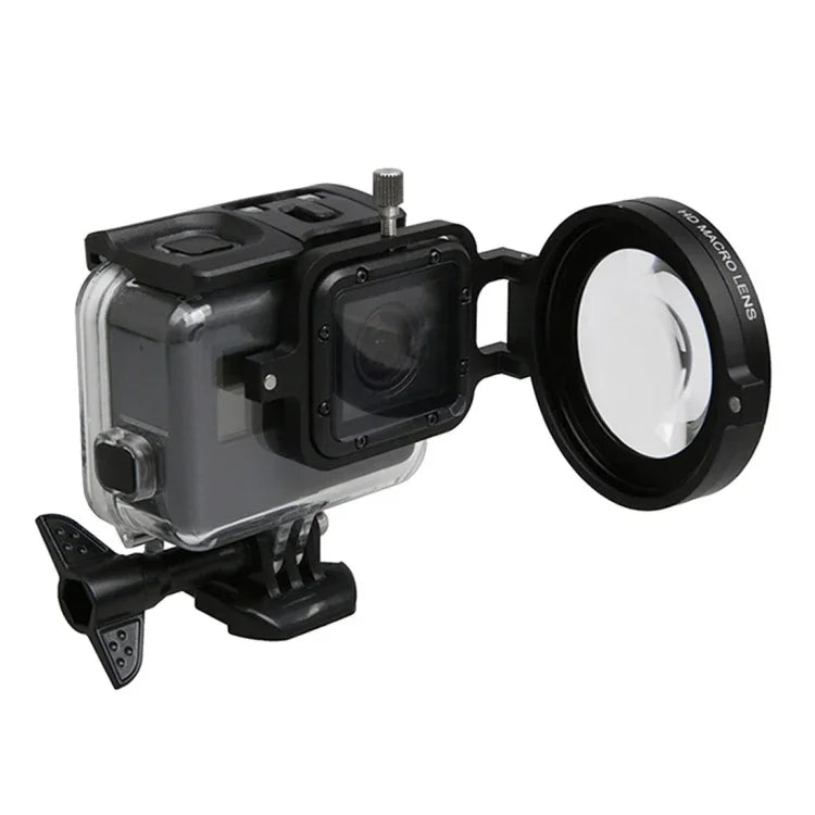 فلتر عدسة ماكرو 16X مقاس 58 مم لكاميرا GoPro HERO5 الرياضية مع قاعدة عدسة وحلقة محول وغطاء عدسة وحزام يد مضاد للفقدان وقماش تنظيف
