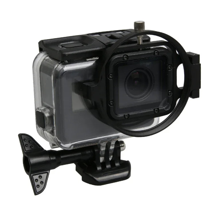 فلتر عدسة ماكرو 16X مقاس 58 مم لكاميرا GoPro HERO5 الرياضية مع قاعدة عدسة وحلقة محول وغطاء عدسة وحزام يد مضاد للفقدان وقماش تنظيف