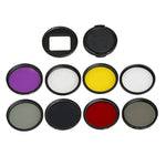 مجموعة فلاتر عدسة 52مم (CPL + UV + ND8 + ND2 + Star 8 + أحمر + أصفر + FLD / بنفسجي) وحلقة محول غطاء حماية مقاوم للماء لجهاز GoPro HERO5 كاميرا رياضية احترافية، 10 في 1