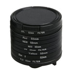 مجموعة فلاتر عدسة 52مم (CPL + UV + ND8 + ND2 + Star 8 + أحمر + أصفر + FLD / بنفسجي) وحلقة محول غطاء حماية مقاوم للماء لجهاز GoPro HERO5 كاميرا رياضية احترافية، 10 في 1