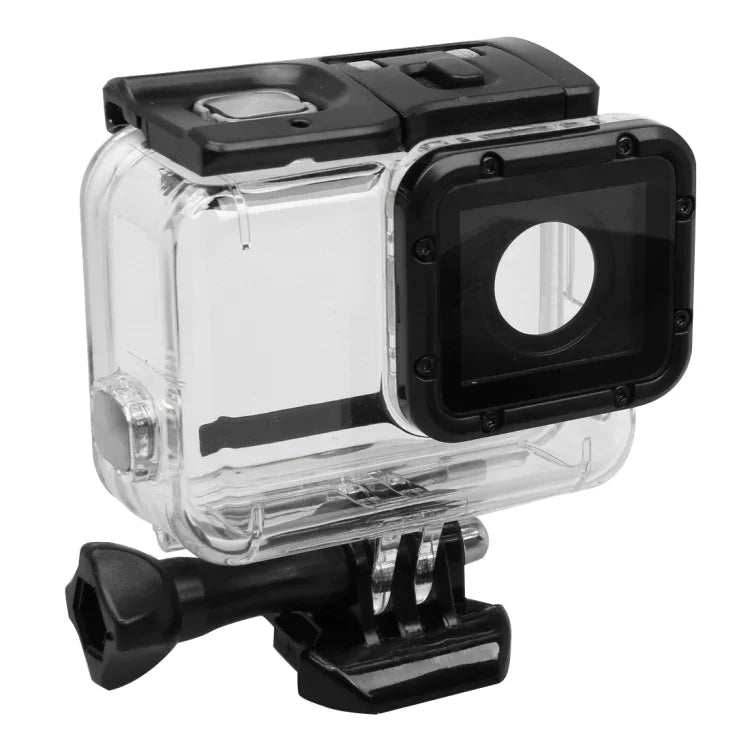 غطاء حماية هيكل هيكل عظمي لكاميرا GoPro HERO5 مع مشبك قاعدة أساسية وبرغي رصاصي، يحتاج لفك العدسة، مع مشبك قاعدة أساسية