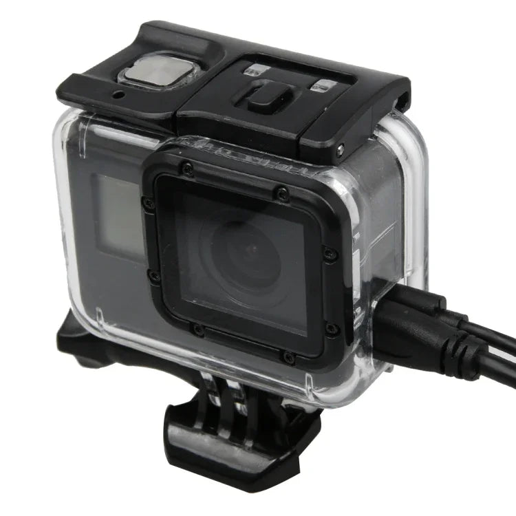 غطاء حماية هيكل هيكل عظمي لكاميرا GoPro HERO5 مع مشبك قاعدة أساسية وبرغي رصاصي، يحتاج لفك العدسة، مع مشبك قاعدة أساسية