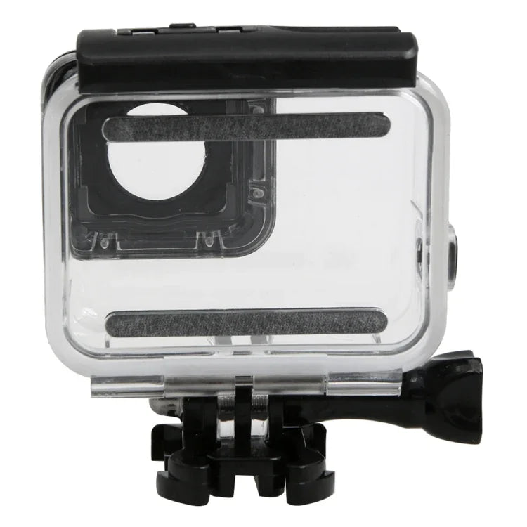 غطاء حماية مقاوم للماء حتى 30 متر لجهاز GoPro HERO5 مصنوع من PC و ABS + غطاء خلفي لمسية مع إبزيم، قاعدة تثبيت أساسية، برغي طويل، حجم الغطاء الخلفي: 7 × 6 سم، غطاء حماية