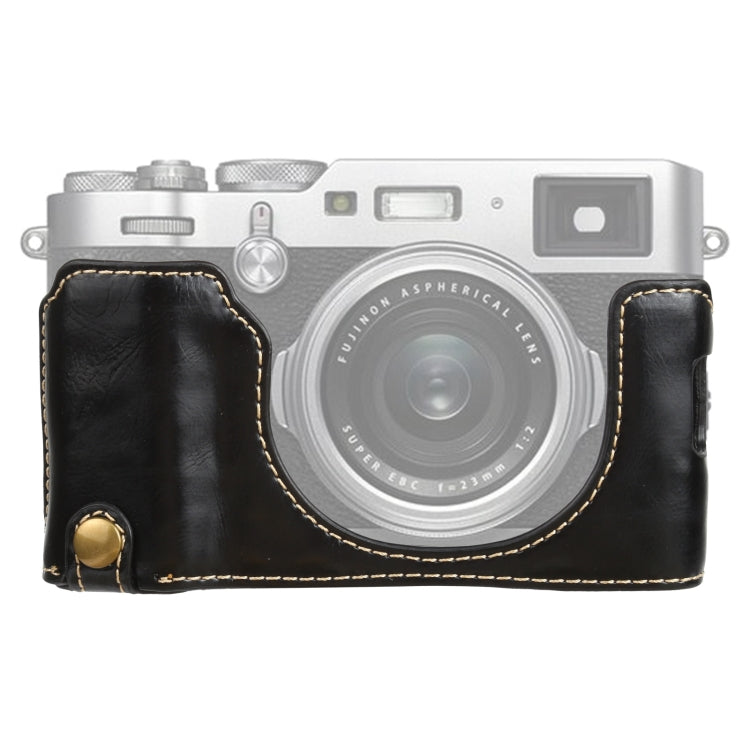 قاعدة نصف غطاء كاميرا من جلد PU بخيط 1/4 بوصة لكاميرا FUJIFILM X100V، لكاميرا FUJIFILM X100V