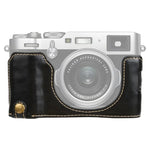 قاعدة نصف غطاء كاميرا من جلد PU بخيط 1/4 بوصة لكاميرا FUJIFILM X100V، لكاميرا FUJIFILM X100V