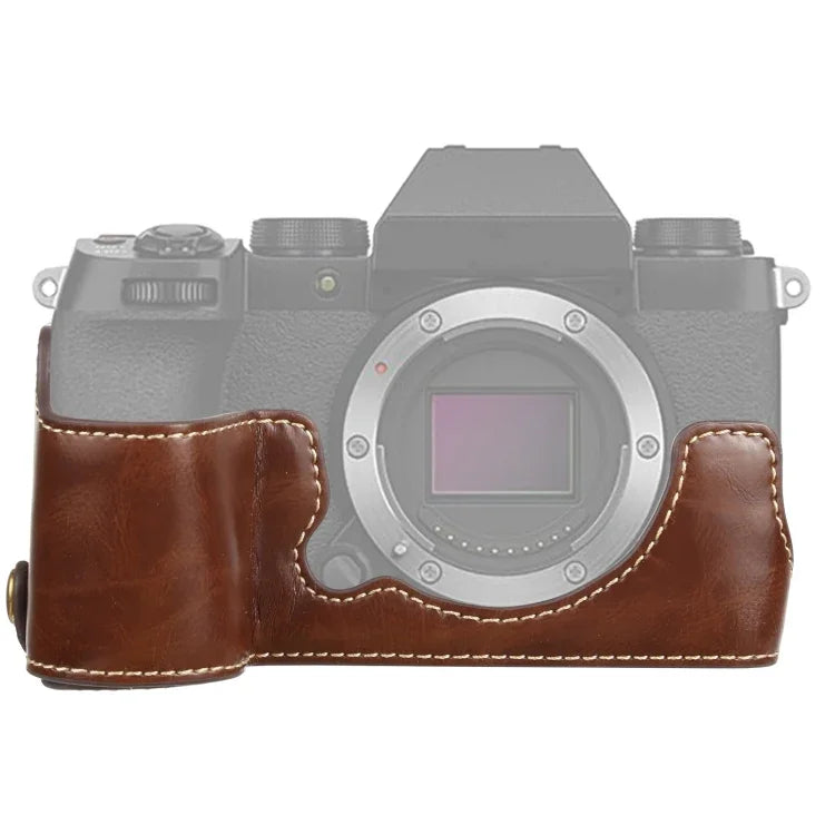 قاعدة نصف غطاء كاميرا من جلد PU بخيط 1/4 بوصة لكاميرا FUJIFILM X-S10، لكاميرا FUJIFILM X-S10