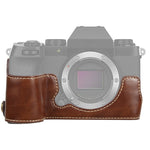 قاعدة نصف غطاء كاميرا من جلد PU بخيط 1/4 بوصة لكاميرا FUJIFILM X-S10، لكاميرا FUJIFILM X-S10