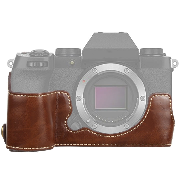 قاعدة نصف غطاء كاميرا من جلد PU بخيط 1/4 بوصة لكاميرا FUJIFILM X-S10، لكاميرا FUJIFILM X-S10