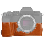 قاعدة نصف غطاء كاميرا من جلد PU بخيط 1/4 بوصة لكاميرا FUJIFILM X-S10، لكاميرا FUJIFILM X-S10