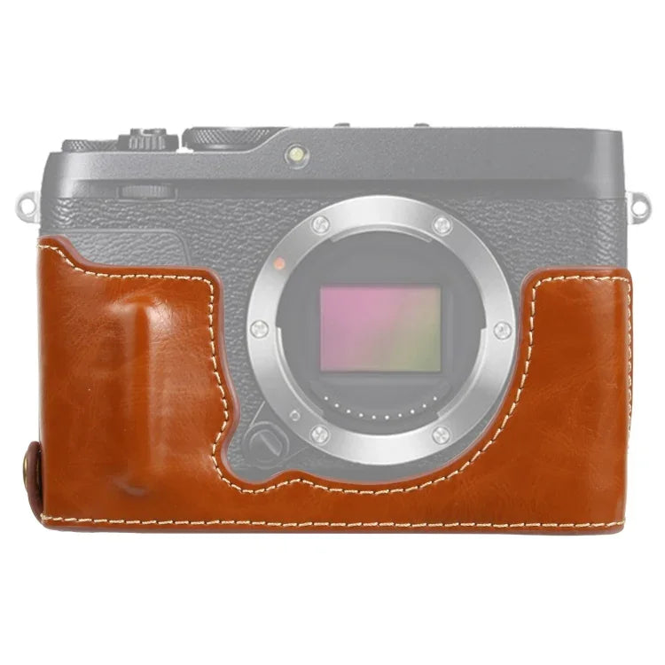 قاعدة نصف غطاء كاميرا من جلد PU بخيط 1/4 بوصة لـ FUJIFILM XE4، لـ FUJIFILM XE4