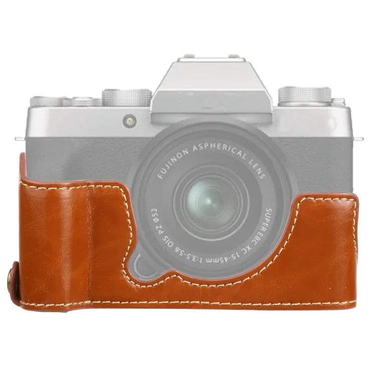 قاعدة نصف غطاء كاميرا من جلد PU بخيط 1/4 بوصة لـ FUJIFILM XT200، لـ FUJIFILM XT200