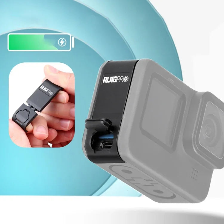 غطاء واجهة بطارية من سبائك الألمنيوم لجهاز GoPro HERO10 Black / HERO9 Black، غطاء جانبي من سبائك الألمنيوم