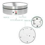 مرآة دوارة كهربائية بقطر 12 سم تدور 360 درجة لعرض الفيديو، حمولة: 3 كجم، مرآة 12 سم مطفية سوداء، مرآة 12 سم مطفية بيضاء