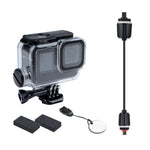 غطاء واقي مقاوم للماء مع مشبك وشاسيه أساسي وشحن حتى 30 متر لكاميرا GoPro HERO10 Black / HERO9 Black، لـ GoPro HERO9 Black / الشحن