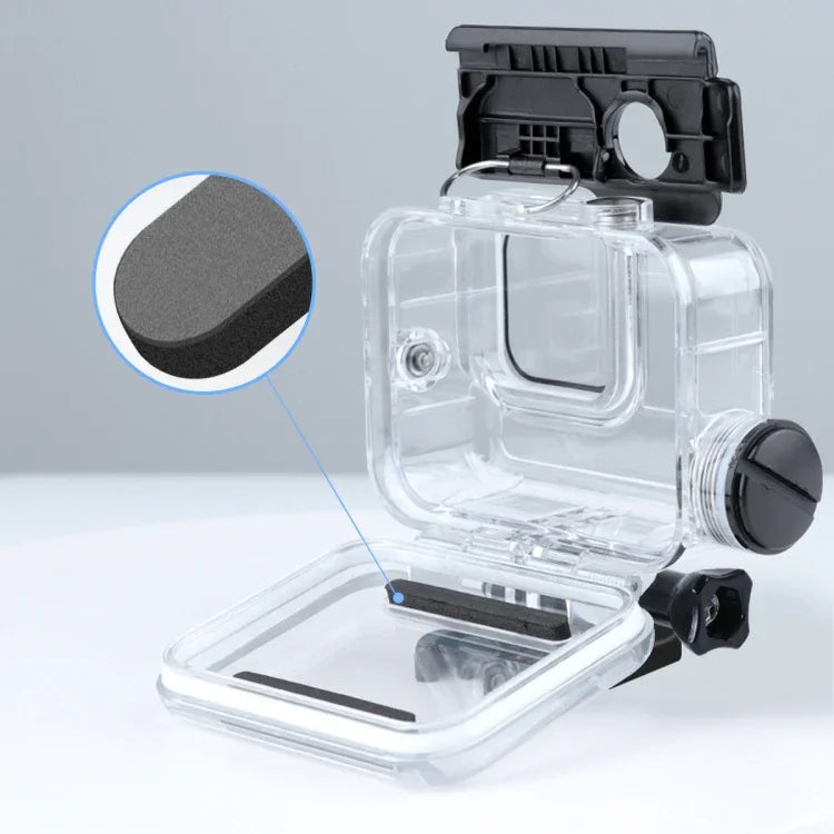 غطاء واقي مقاوم للماء مع مشبك وشاسيه أساسي وشحن حتى 30 متر لكاميرا GoPro HERO10 Black / HERO9 Black، لـ GoPro HERO9 Black / الشحن