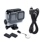 غطاء واقي مقاوم للماء مع مشبك وشاسيه أساسي وشحن حتى 30 متر لكاميرا GoPro HERO10 Black / HERO9 Black، لـ GoPro HERO9 Black / الشحن