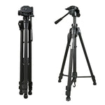 حامل ترايبود من الألمنيوم بثلاثة أقسام قابل للطي للبث المباشر، WeiFeng WT-3560