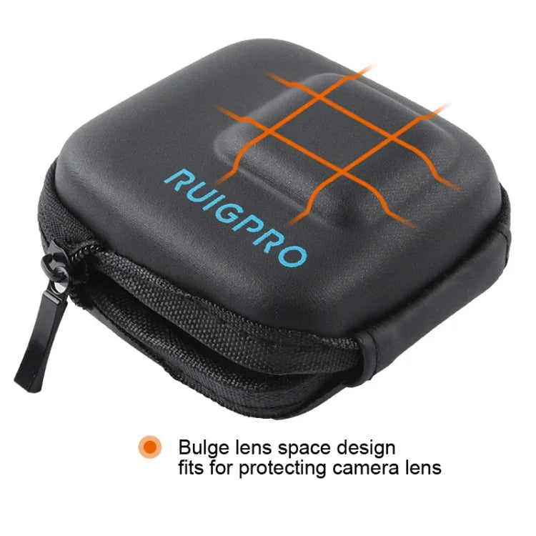 علبة حماية تخزين EVA صغيرة فائقة من RUIGPRO لكاميرات GoPro Hero11 Black / HERO10 Black / HERO9 Black / HERO8 Black /7 /6 /5، لـ GoPro HERO7 /6 /5