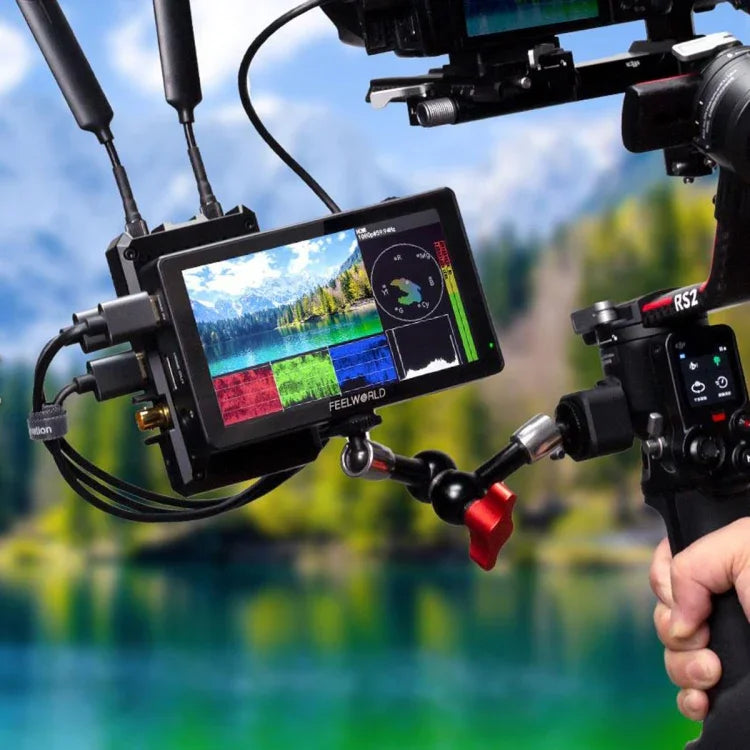 شاشة مراقبة ميدانية DSLR بقياس 5.5 بوصة FEELWORLD LUT5 فائقة السطوع 3000 نت تعمل باللمس، LUT5