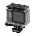 غطاء حماية مقاوم للماء بعمق 45 متر + غطاء خلفي بشاشة لمس لكاميرا GoPro NEW HERO / HERO6 / 5، مع إبزيم تثبيت أساسي وبرغي، لا حاجة لإزالة العدسة، شاشة لمس (شفاف)