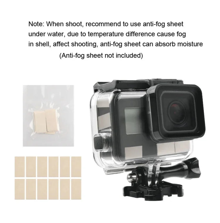 غطاء حماية مقاوم للماء بعمق 45 متر + غطاء خلفي بشاشة لمس لكاميرا GoPro NEW HERO / HERO6 / 5، مع إبزيم تثبيت أساسي وبرغي، لا حاجة لإزالة العدسة، شاشة لمس (شفاف)
