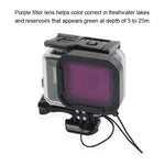 غطاء حماية مقاوم للماء بعمق 45 متر + غطاء خلفي بشاشة لمس لكاميرا GoPro NEW HERO / HERO6 / 5، مع إبزيم تثبيت أساسي وبرغي ومرشحات (بنفسجي، أحمر، وردي)، لا حاجة لإزالة العدسة، شاشة لمس + مرشحات (شفاف)