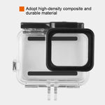 غطاء حماية مقاوم للماء بعمق 45 متر + غطاء خلفي بشاشة لمس لكاميرا GoPro NEW HERO / HERO6 / 5، مع إبزيم تثبيت أساسي وبرغي ومرشحات (بنفسجي، أحمر، وردي)، لا حاجة لإزالة العدسة، شاشة لمس + مرشحات (شفاف)