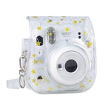 حافظة كاميرا صلبة من PVC كريستال النجوم مع حزام كتف لكاميرا FUJIFILM Instax Mini 11، شفافة