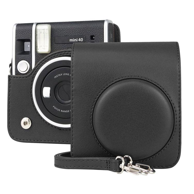 حافظة كاميرا جلدية PU عتيقة كاملة الجسم مع حزام لكاميرا FUJIFILM instax mini 40، لـ FUJIFILM instax mini 40