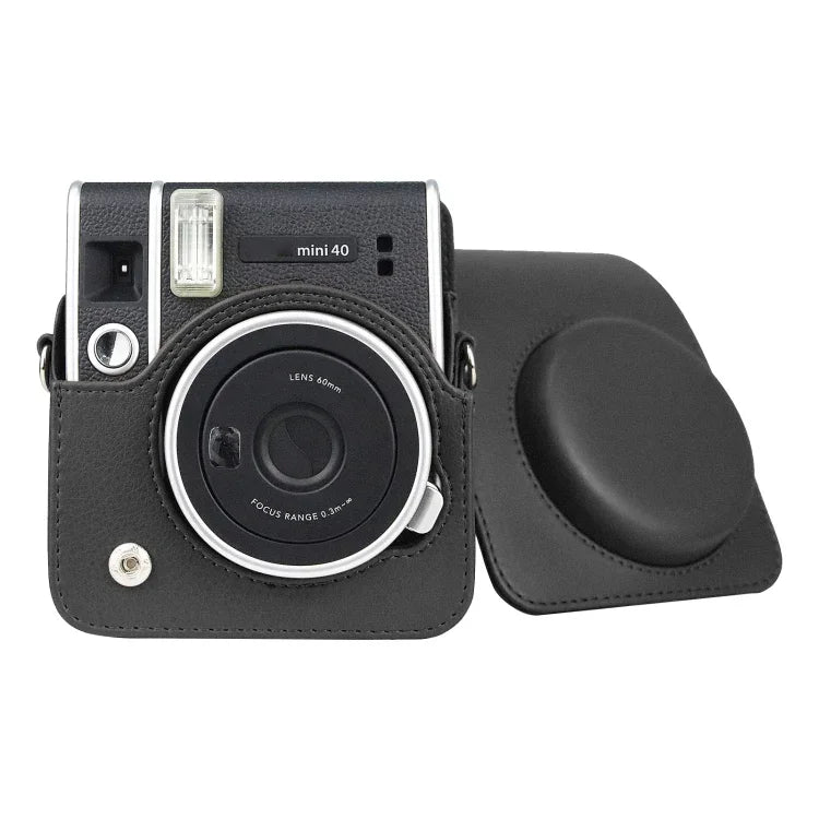 حافظة كاميرا جلدية PU عتيقة كاملة الجسم مع حزام لكاميرا FUJIFILM instax mini 40، لـ FUJIFILM instax mini 40