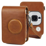 حافظة كاميرا جلدية PU عتيقة كاملة الجسم مع حزام لكاميرا FUJIFILM instax mini Liplay، لـ FUJIFILM instax mini Liplay