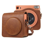 حافظة كاميرا جلدية PU كاملة الجسم مع حزام لكاميرا FUJIFILM instax Square SQ1