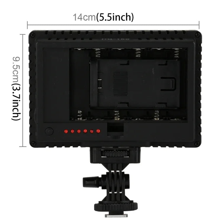 HD-160 ضوء فيديو LED أبيض على الكاميرا لإضاءة التصوير، ضوء تعبئة لكاميرات كانون، نيكون، DSLR مع 3 صفائح فلتر، HD-160