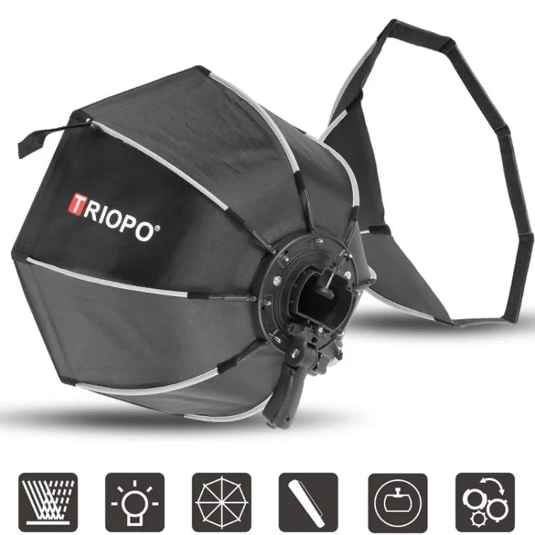 TRIOPO KS2-55 صندوق إضاءة أوكتاجون بارابوليك سريع التحميل 55 سم، KS2-55