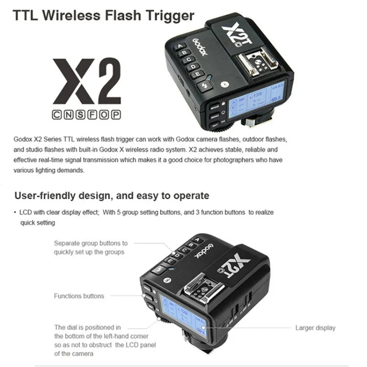 جودوكس X2T-C مشغل فلاش لاسلكي بتقنية E-TTL II وبلوتوث لكاميرات كانون، X2T-C لكاميرات كانون