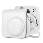 حقيبة جلد كاملة للجسم بلون صلب لكاميرا FUJIFILM Instax mini 11 مع حزام