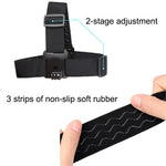 حزام تثبيت مرن قابل للتعديل مع مشبك هاتف وبرغي ومحول نوع S لكاميرات GoPro HERO10 Black / HERO9 Black / 8 / 7 / 6 / 5، Xiaoyi وغيرها من كاميرات الأكشن والهواتف الذكية