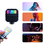ضوء ملء تجميلي كامل الألوان MJ88 Pocket 3000-7000K+RGB، ضوء LED محمول للتصوير والكاميرا مع تحكم عن بعد، MJ88