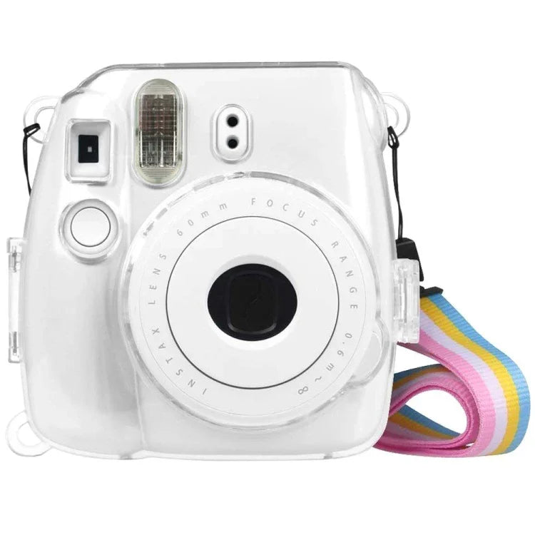 غطاء واقي شفاف مع حزام لكاميرا FUJIFILM instax mini 9 / mini 8+ / mini 8، لكاميرا FUJIFILM instax mini 9